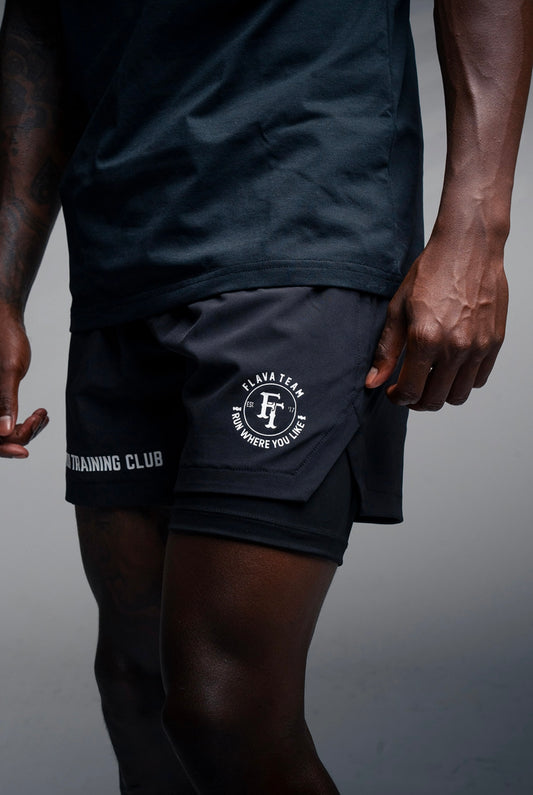 Double layer compression shorts